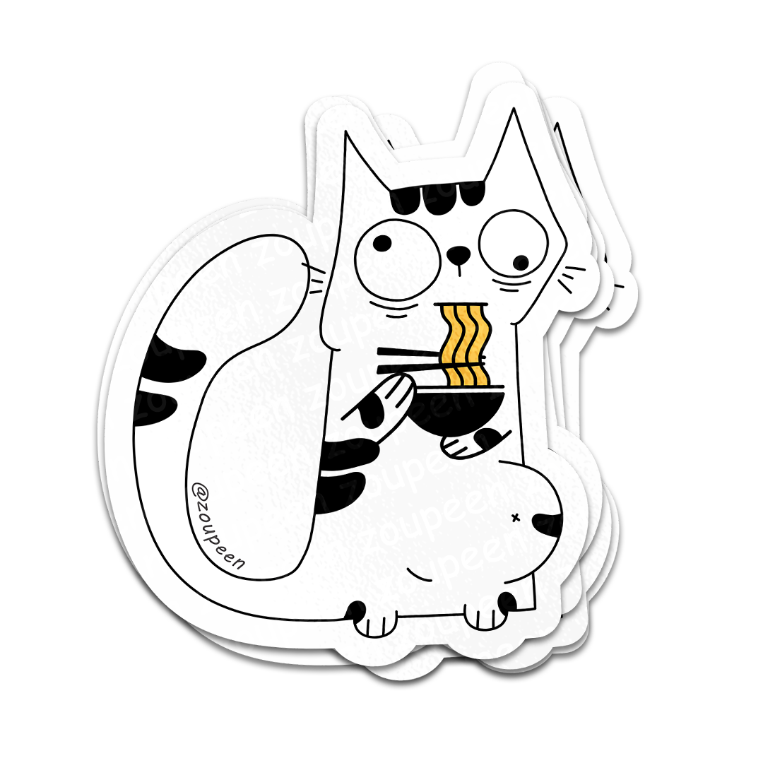 Noodleholic Kitty Sticker