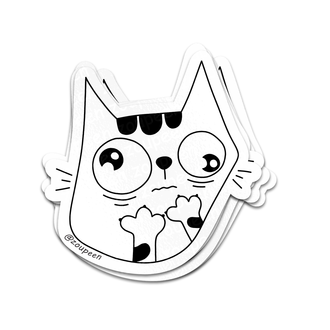 Nervous Kitty Sticker