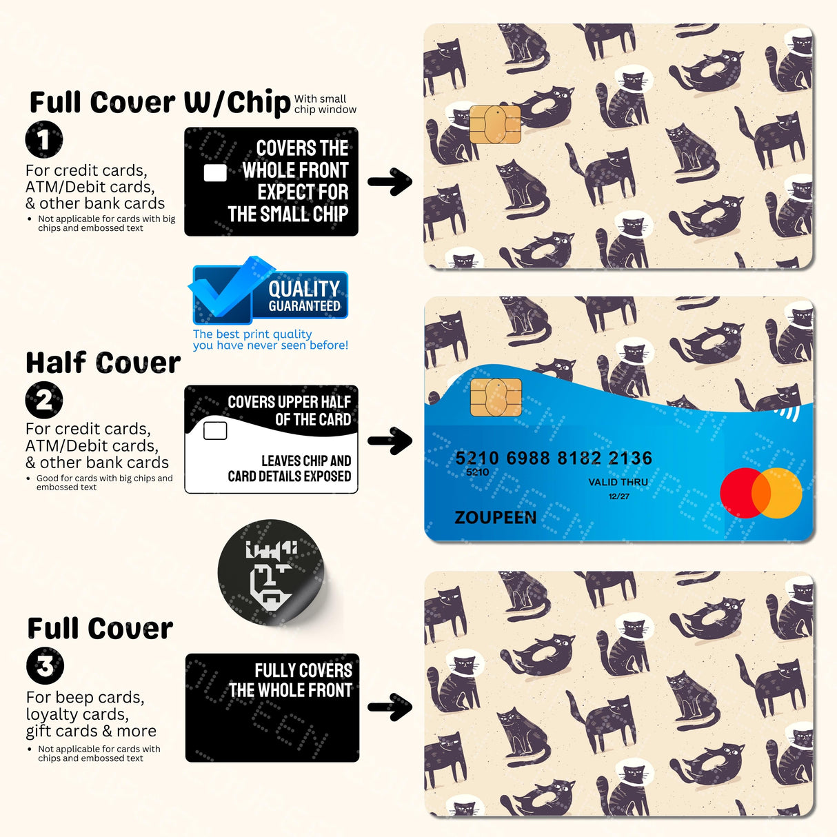 Bank Card Stickers: Credit Cards, ATM Cards, & More