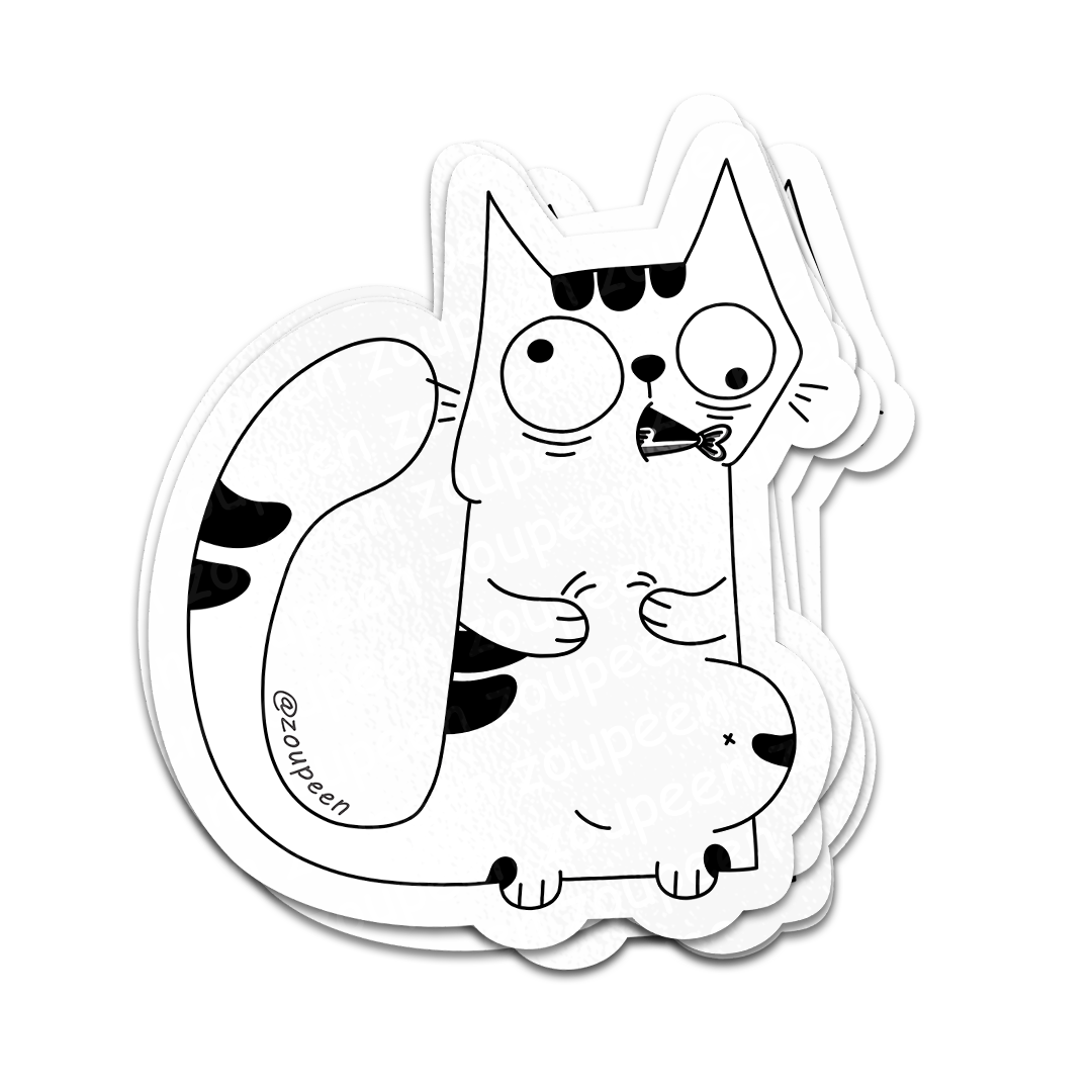 Hungry Whiskers Sticker