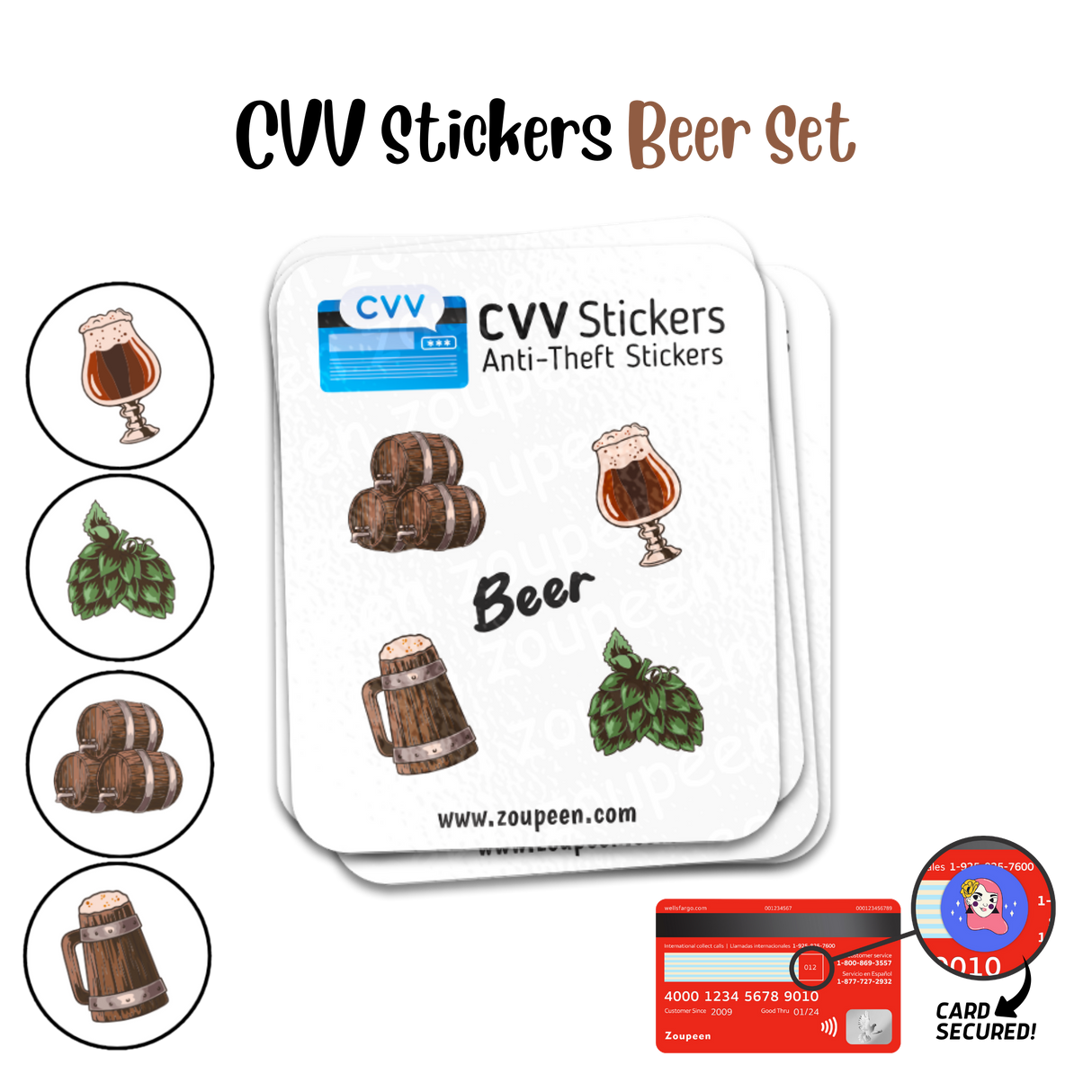 CVV Anti-Theft Stickers: Beer Set