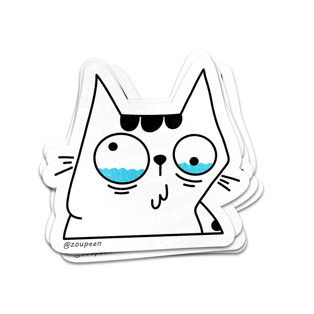 Teary Kitty Sticker