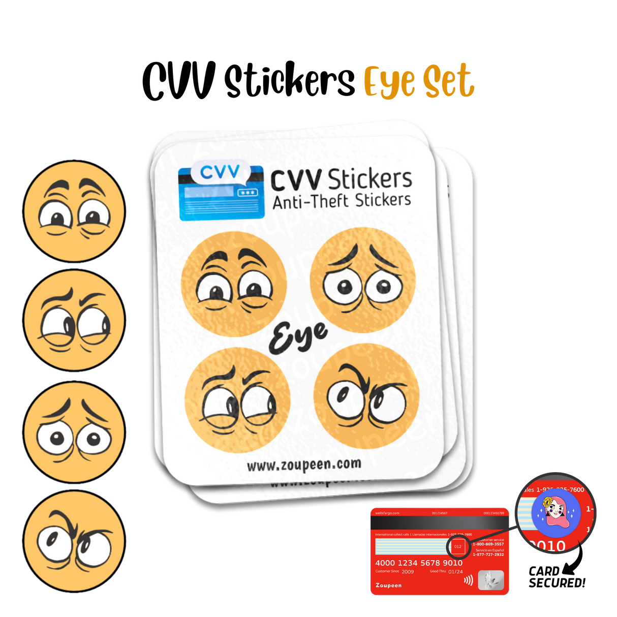 CVV Anti-Theft Stickers: Eye Set