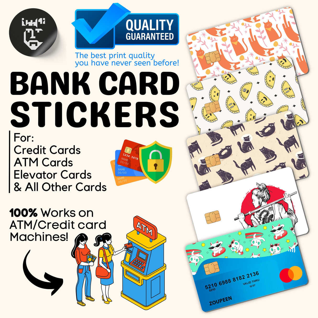 Bank Card Stickers: Credit Cards, ATM Cards, & More