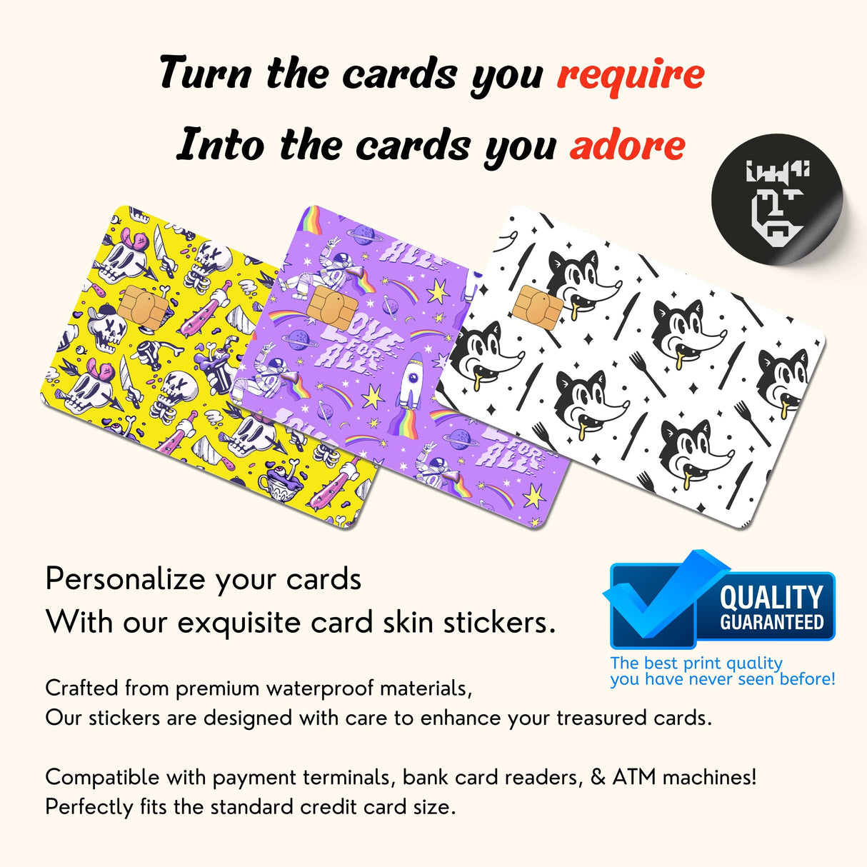 Bank Card Stickers: Credit Cards, ATM Cards, & More