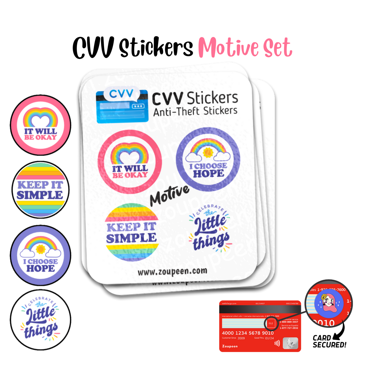 CVV Anti-Theft Stickers: Motive Set