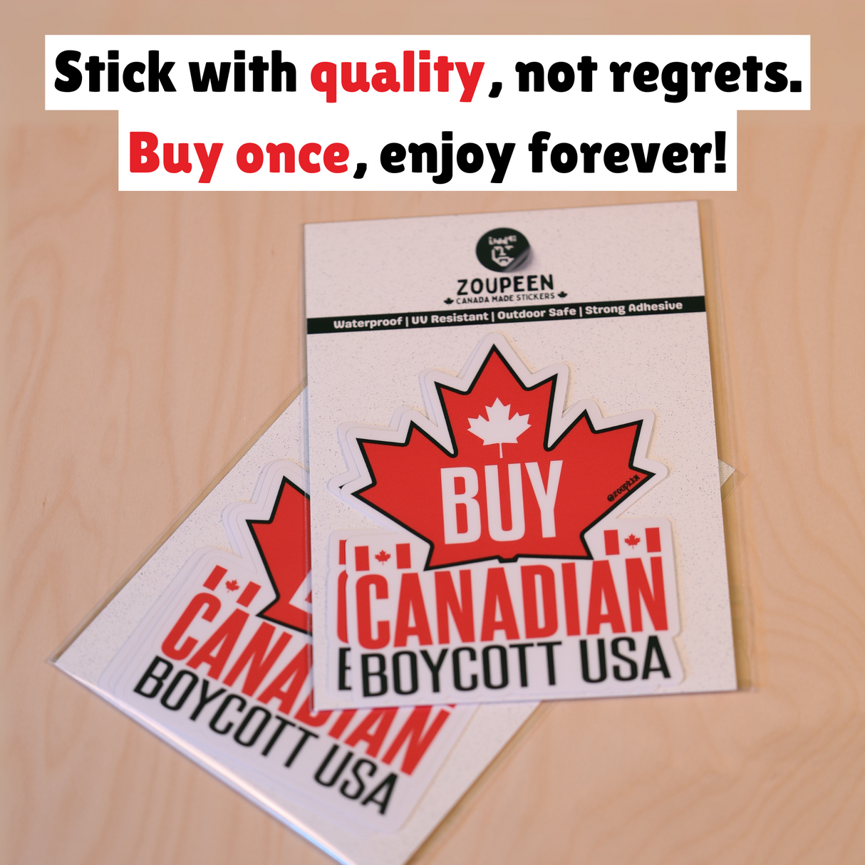Buy Canadian, Boycott USA Sticker