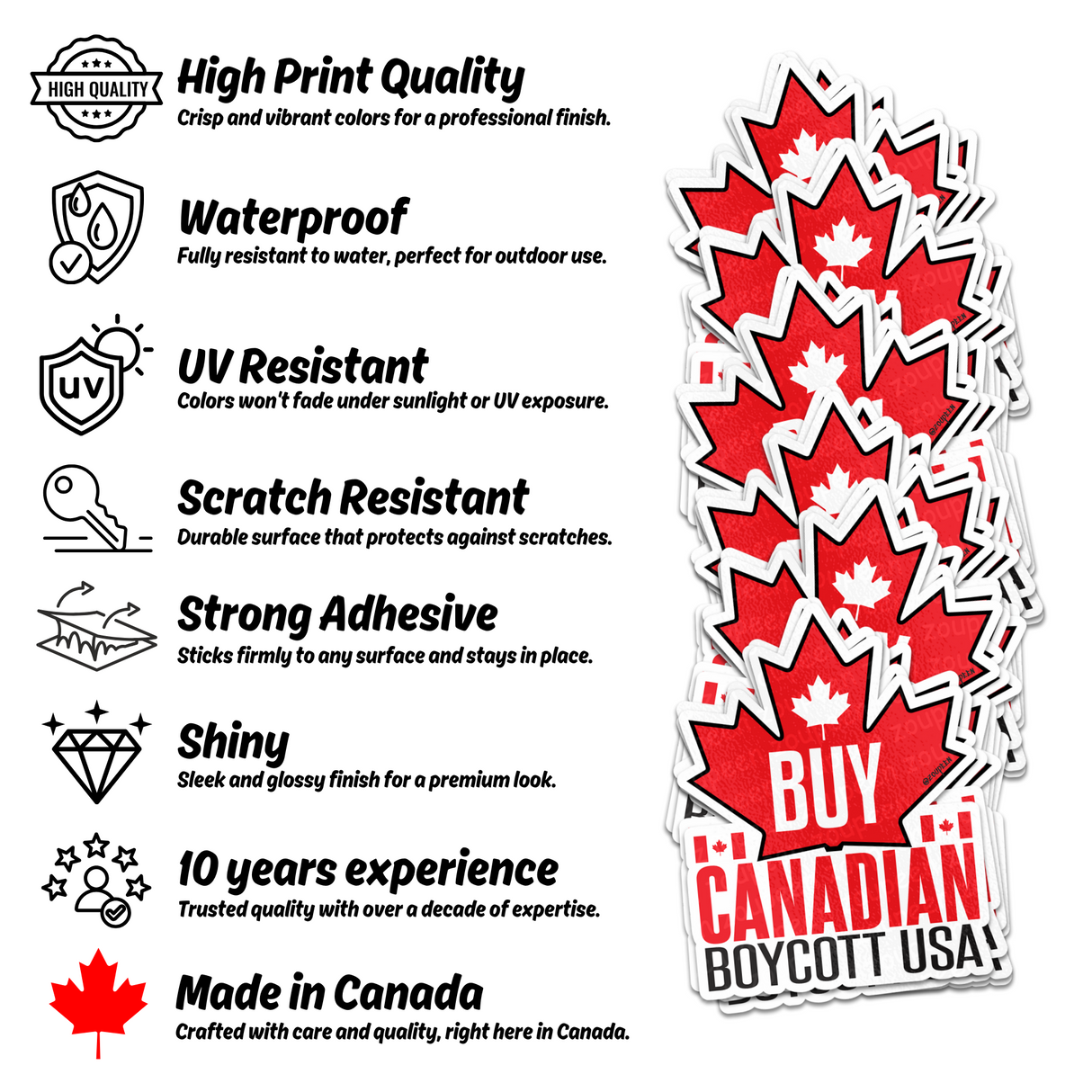 Buy Canadian, Boycott USA Sticker