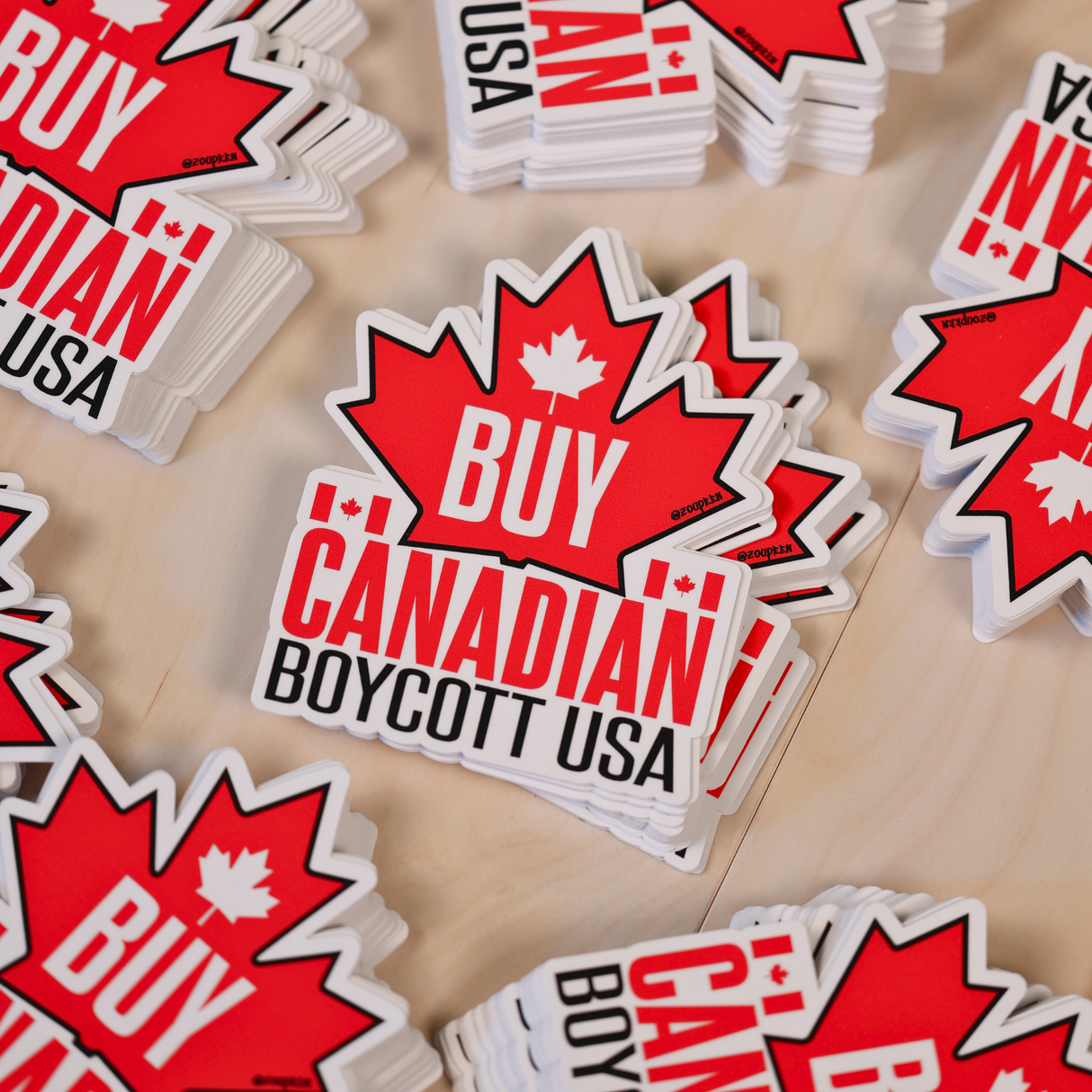 Buy Canadian, Boycott USA Sticker