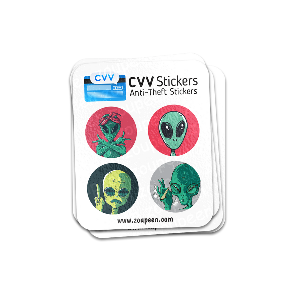 CVV Anti-Theft Stickers: Alien Set