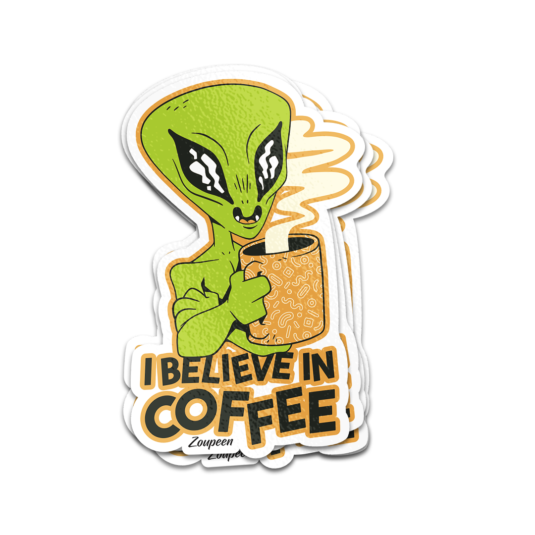 Alien Coffee Believer Sticker