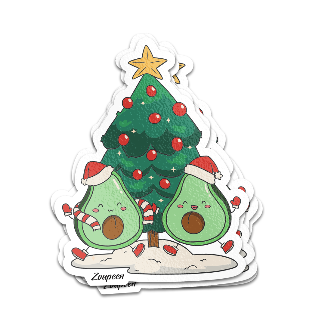 Christmas Avocados Sticker
