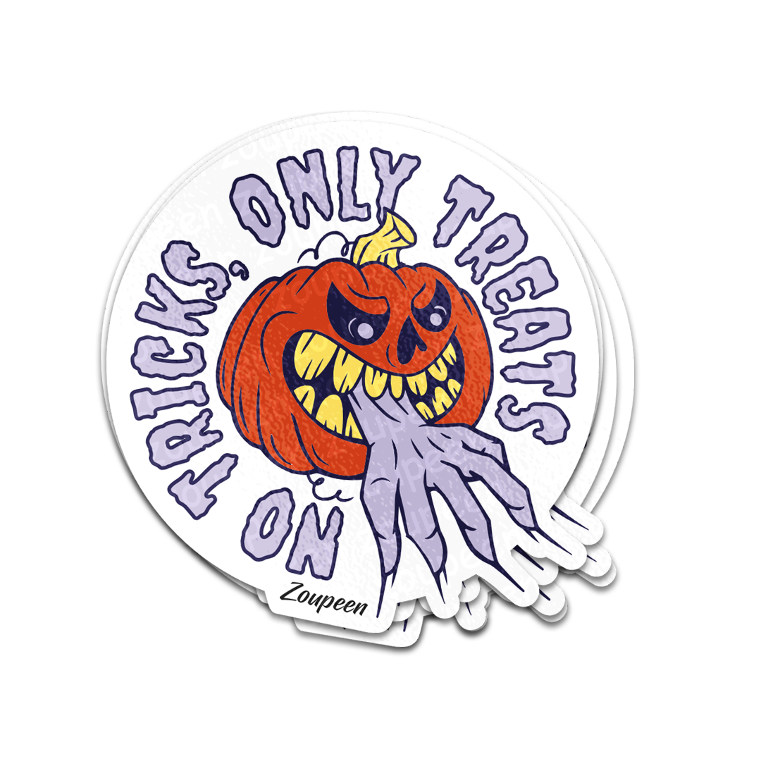 No Tricks, Only Treats Sticker