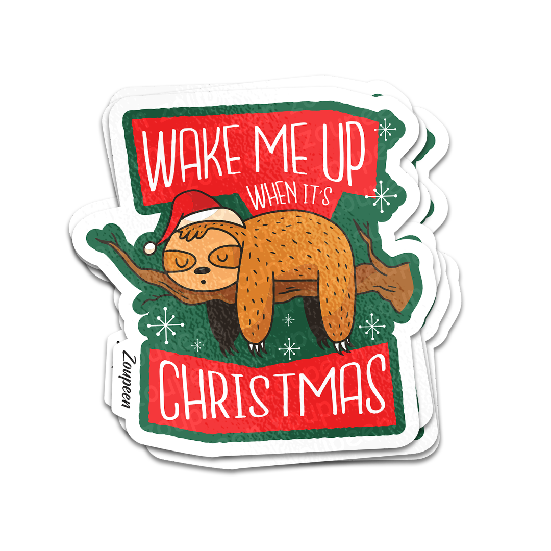Christmas Sloth Sticker