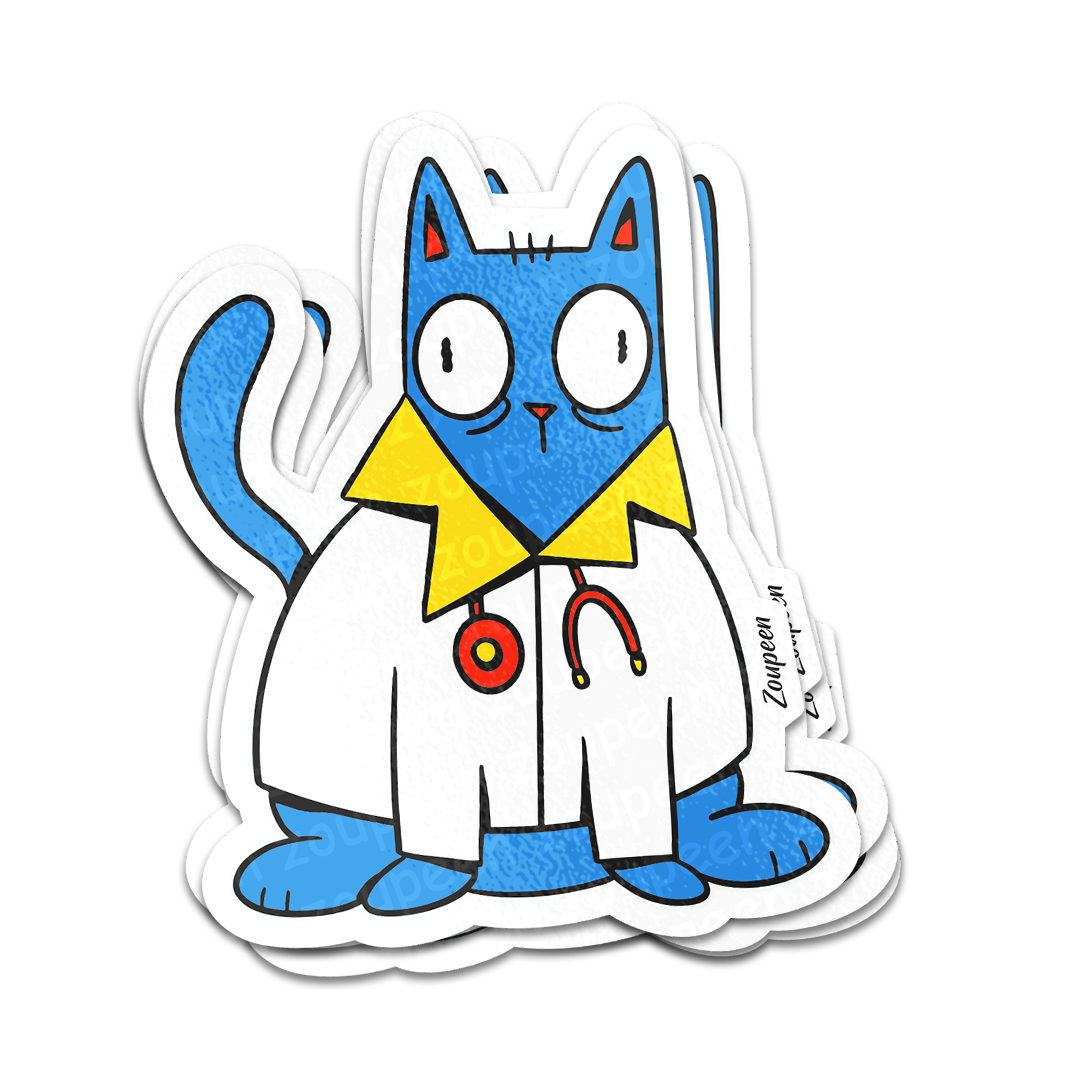 Doctor Cat Sticker