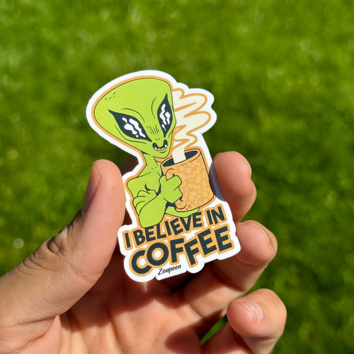 Alien Coffee Believer Sticker