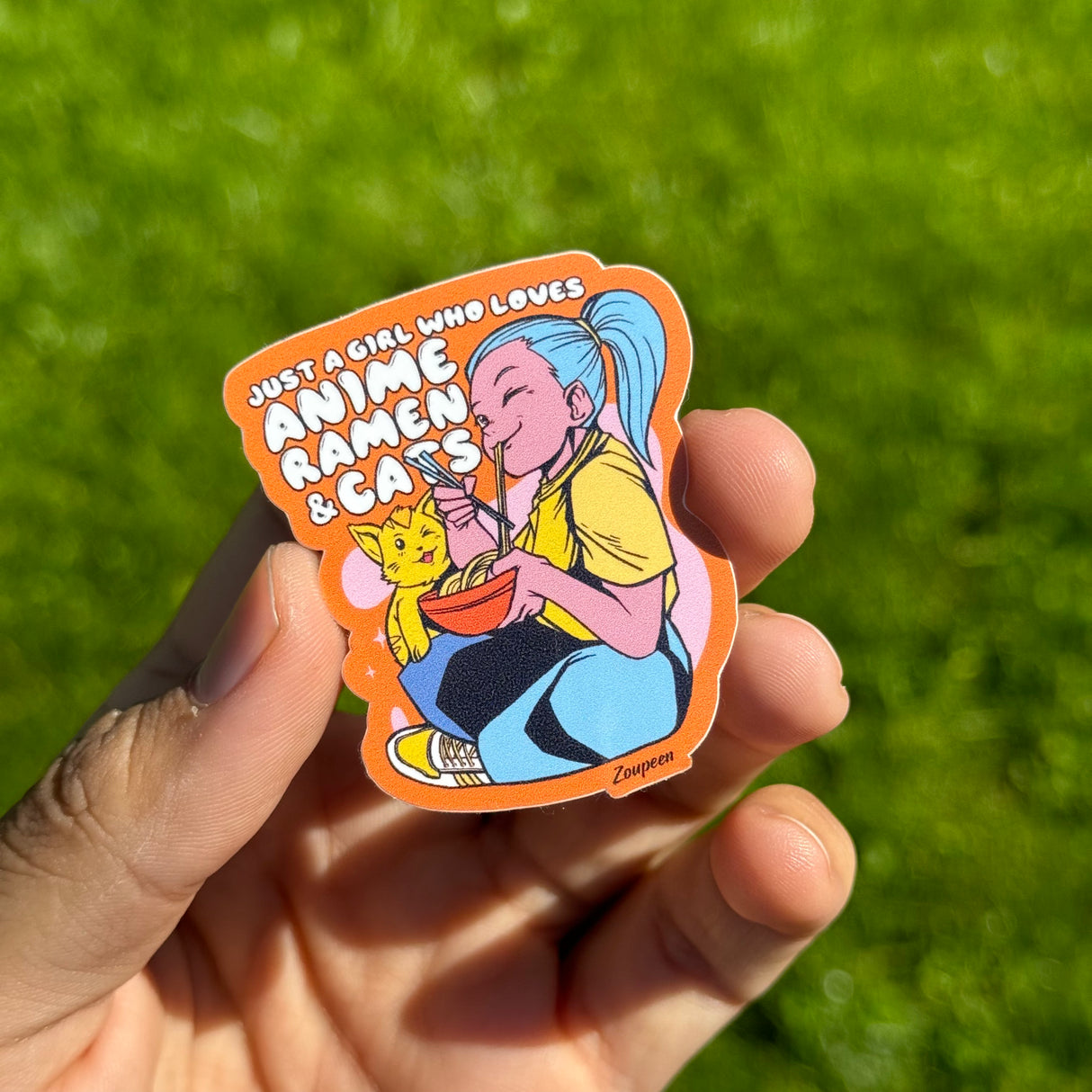Anime Ramen Cat Girl Sticker