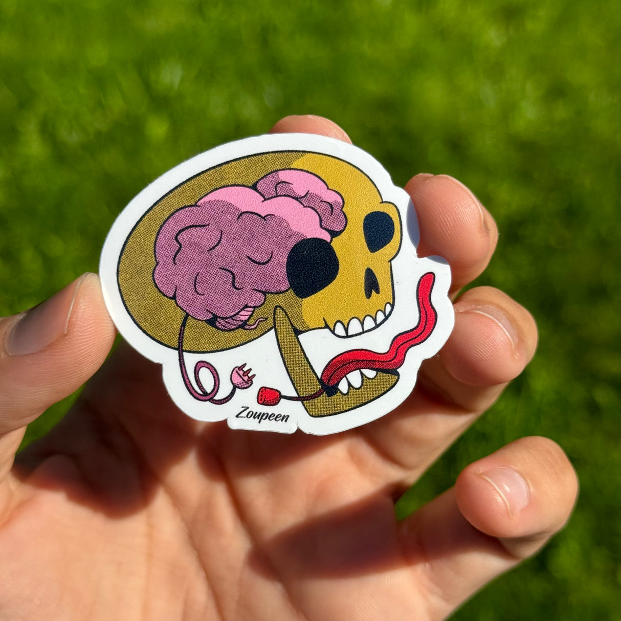 Unplugged Brain Sticker