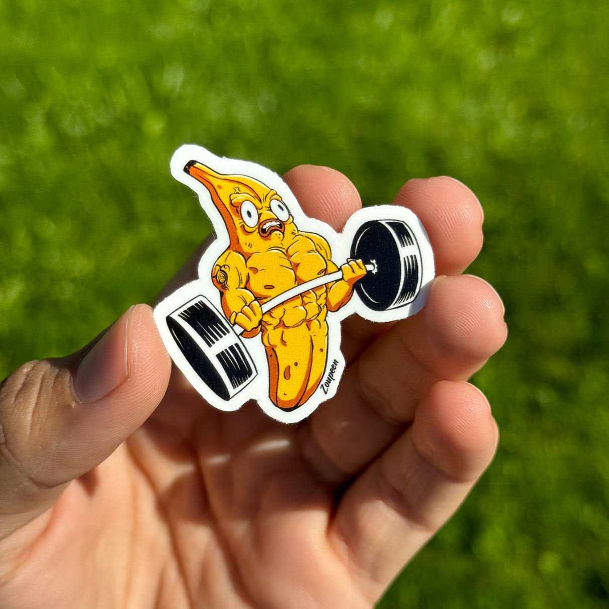 Bodybuilder Banana Sticker