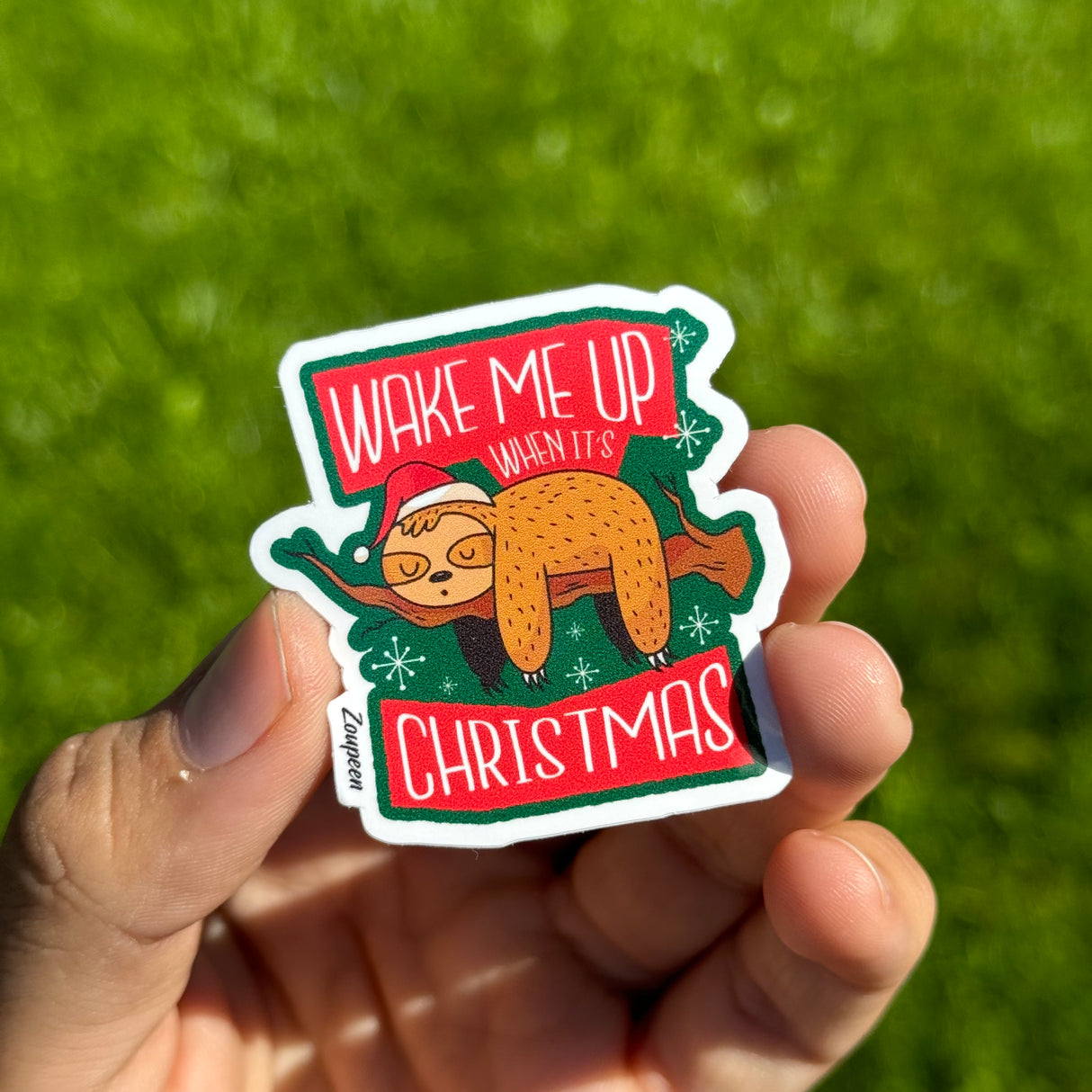 Christmas Sloth Sticker