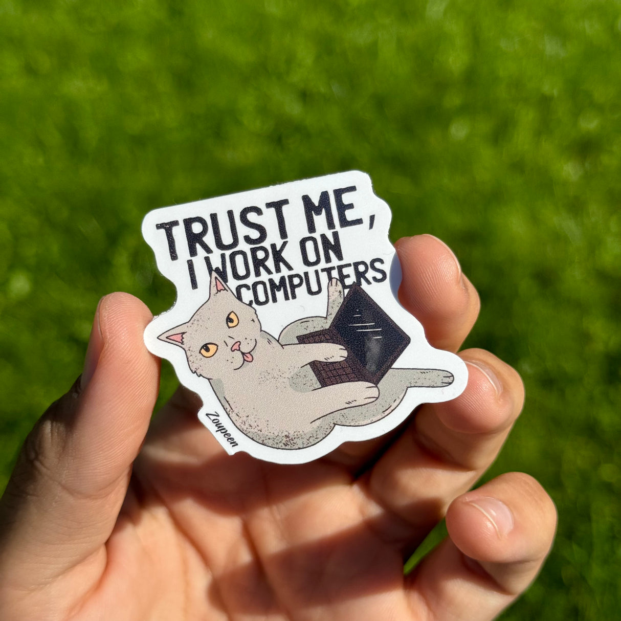 Tech-Savvy Cat Sticker