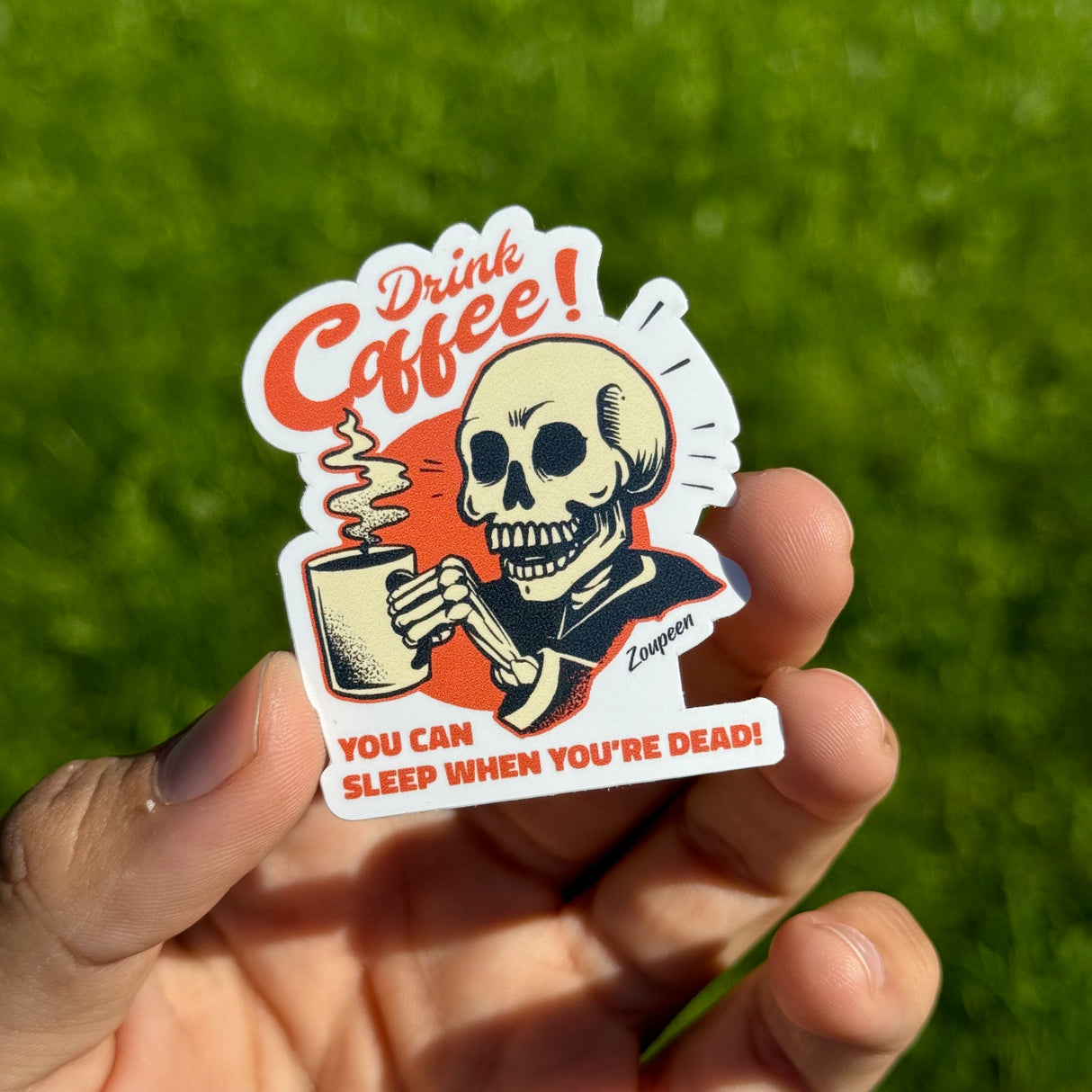 Coffee Until Death Sticker
