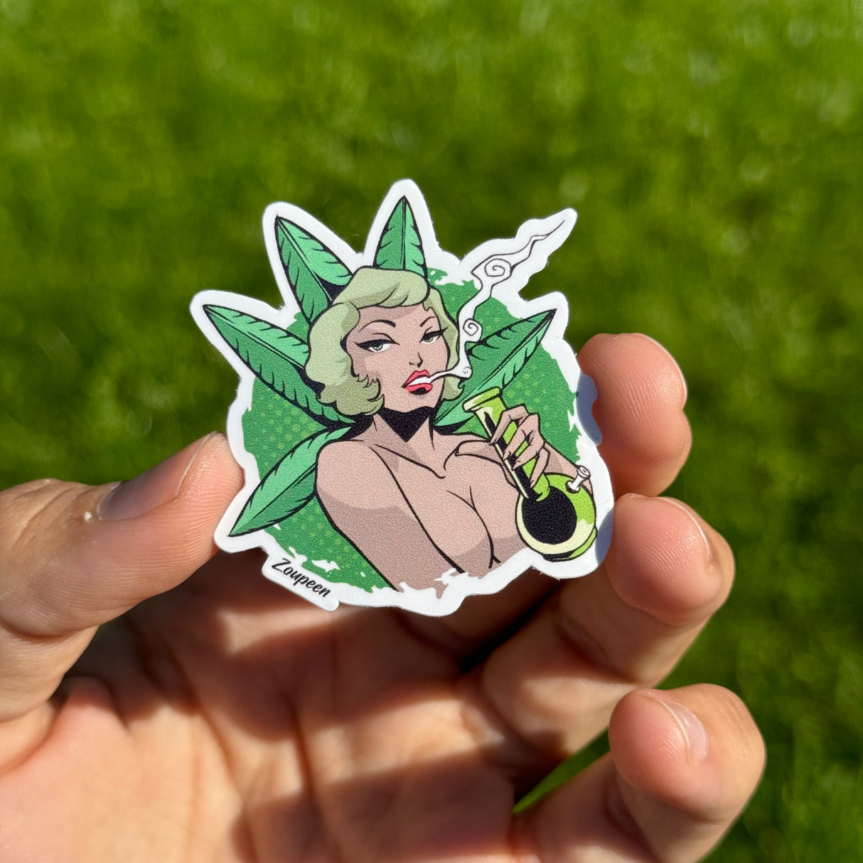 Retro Cannabis Queen Sticker