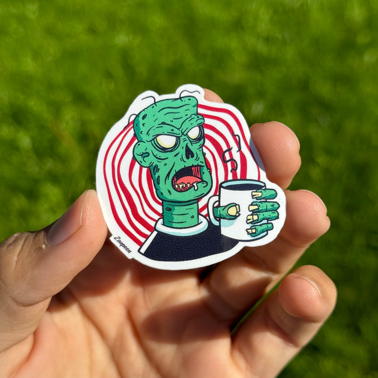 Zombie Coffee Crave Sticker