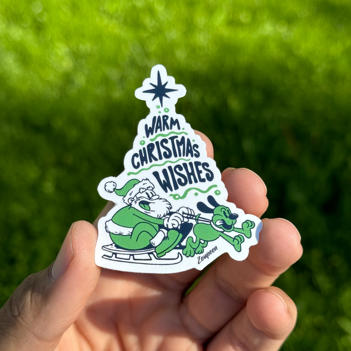 Sleigh Ride Santa Sticker