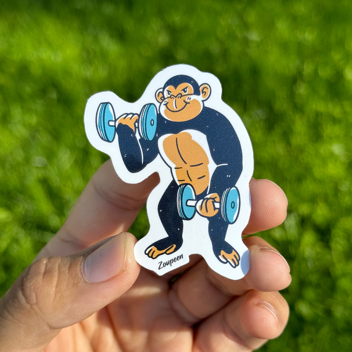 Muscle Monkey Sticker