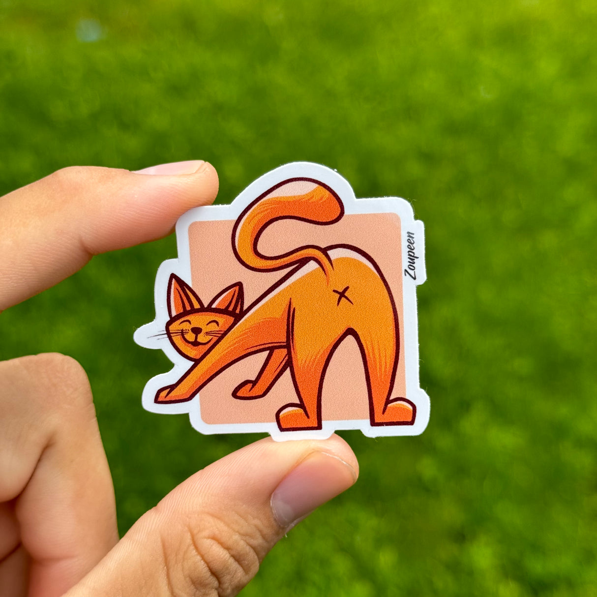 Stretching Cat Sticker