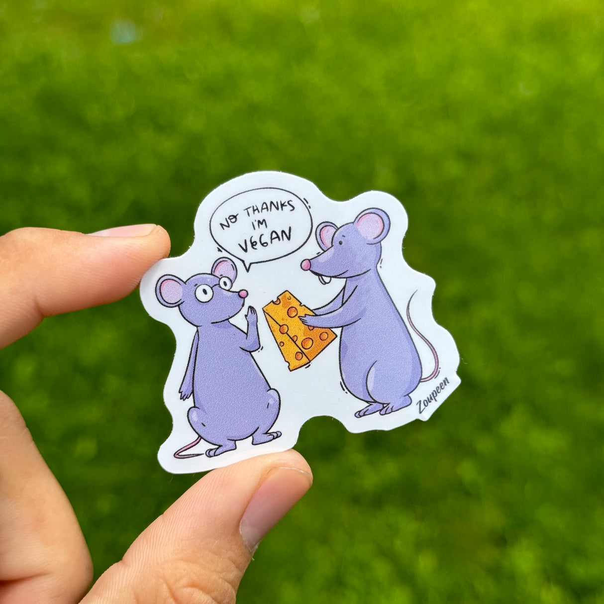 Vegan Mouse Sticker