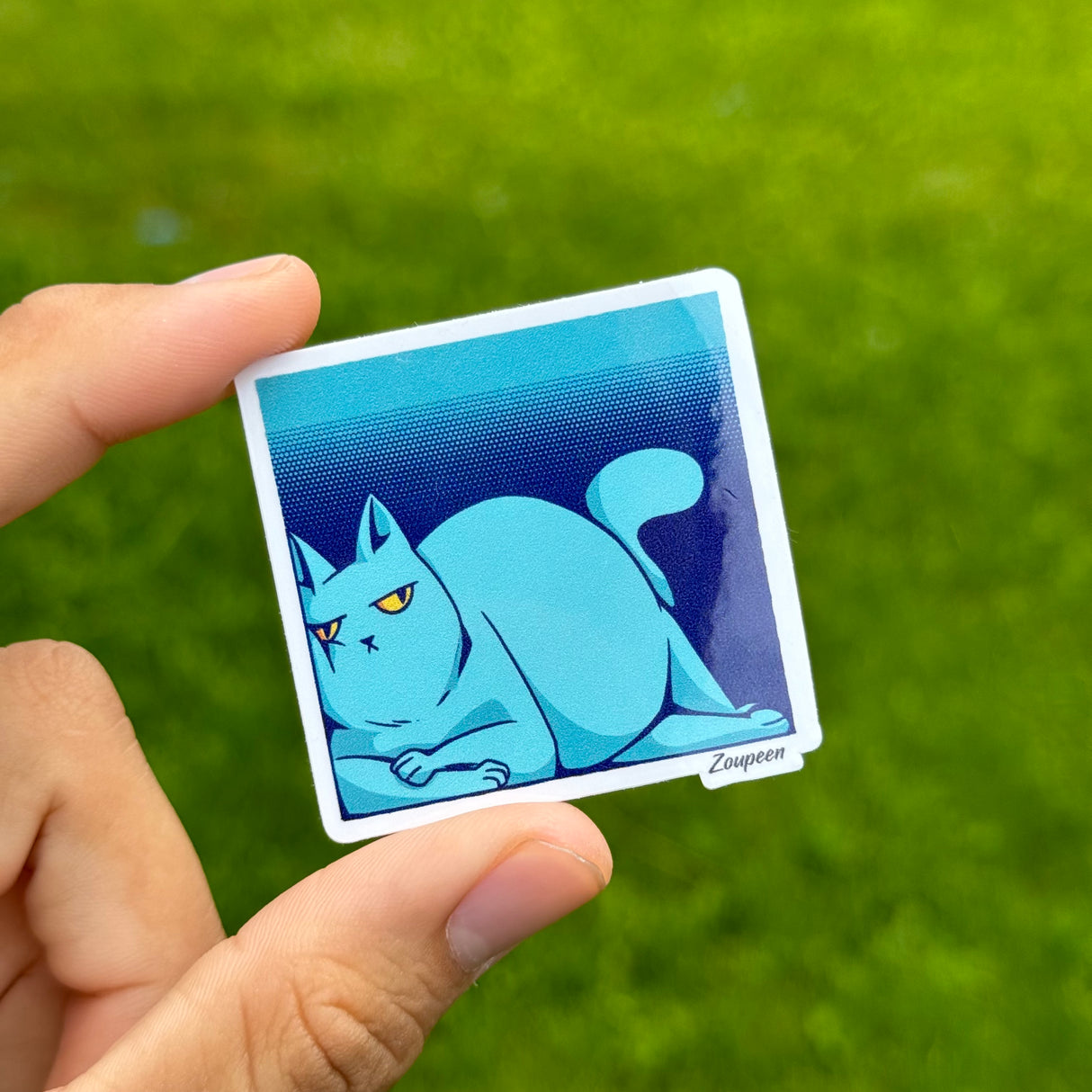 Lazy Vibes Cat Sticker