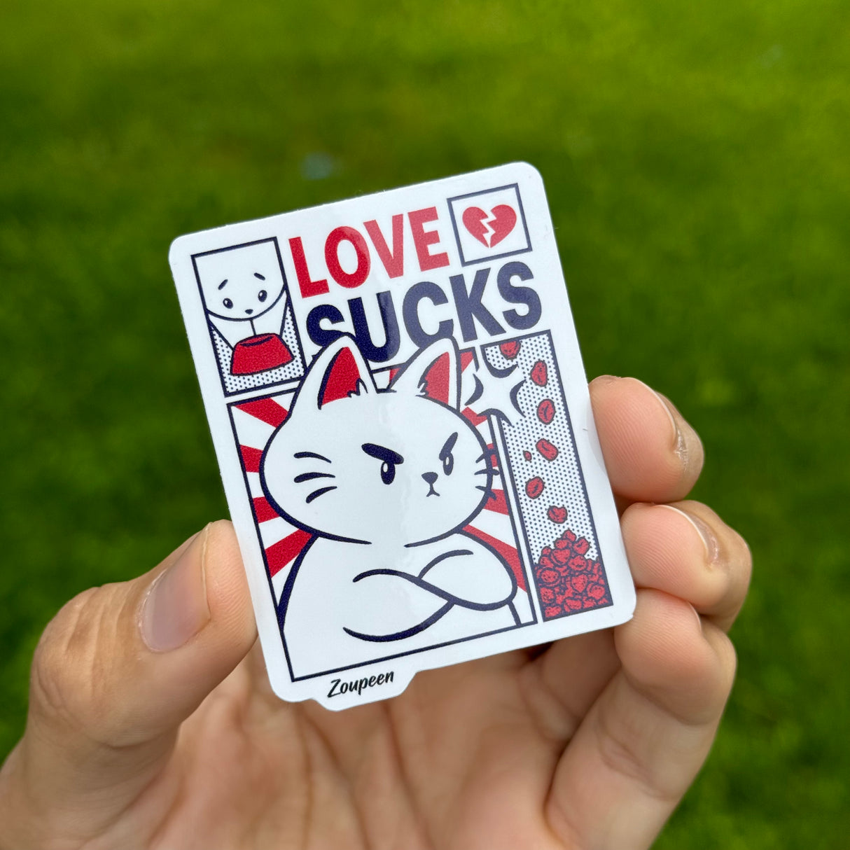 Love Sucks Cat Sticker