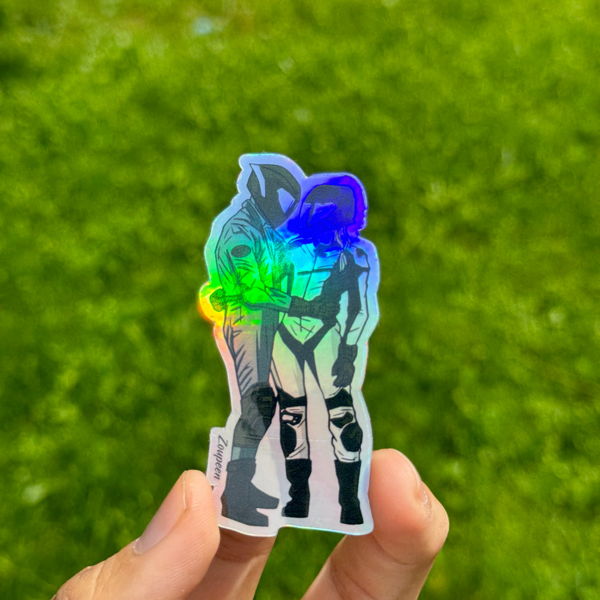 Motorbike Couple Sticker