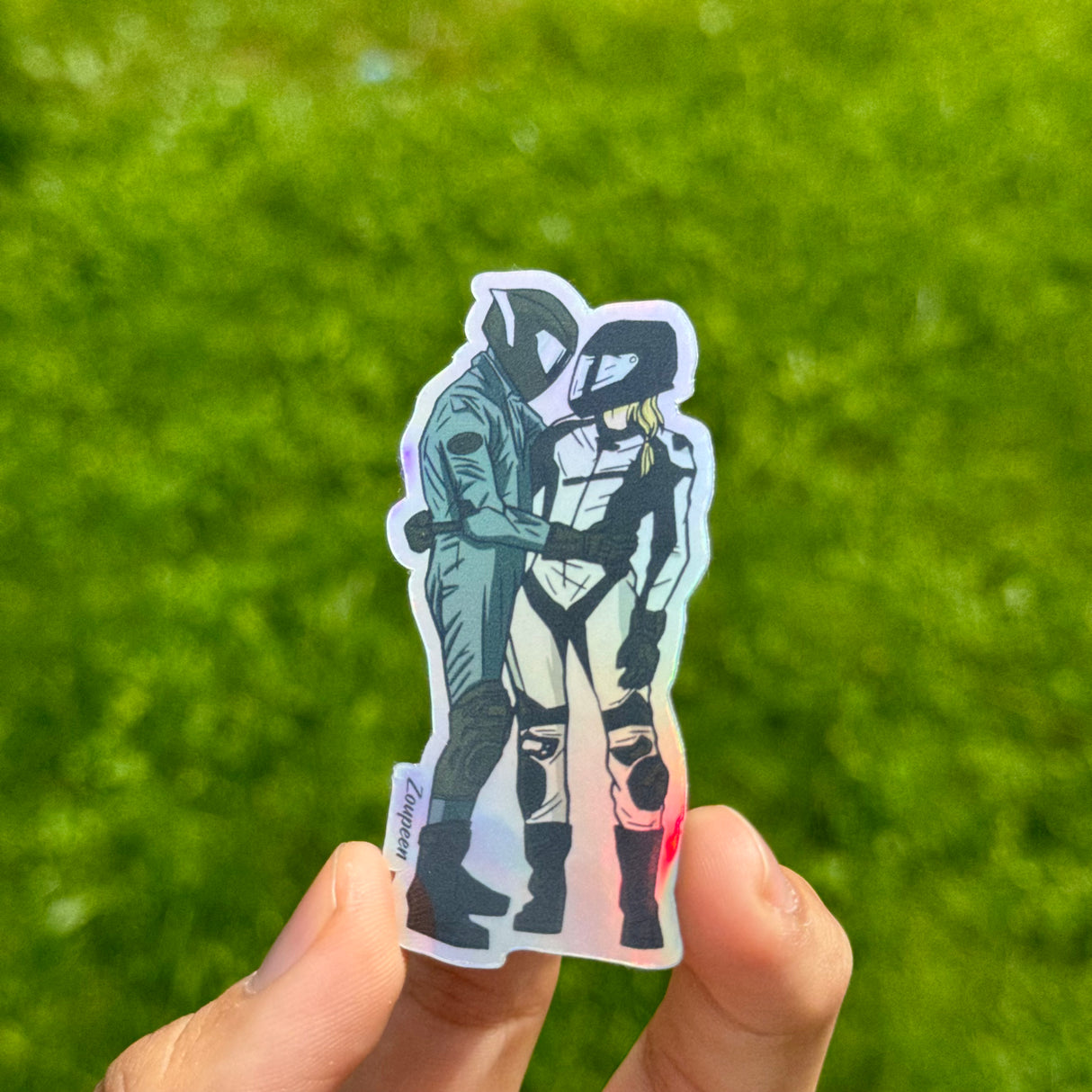 Motorbike Couple Sticker