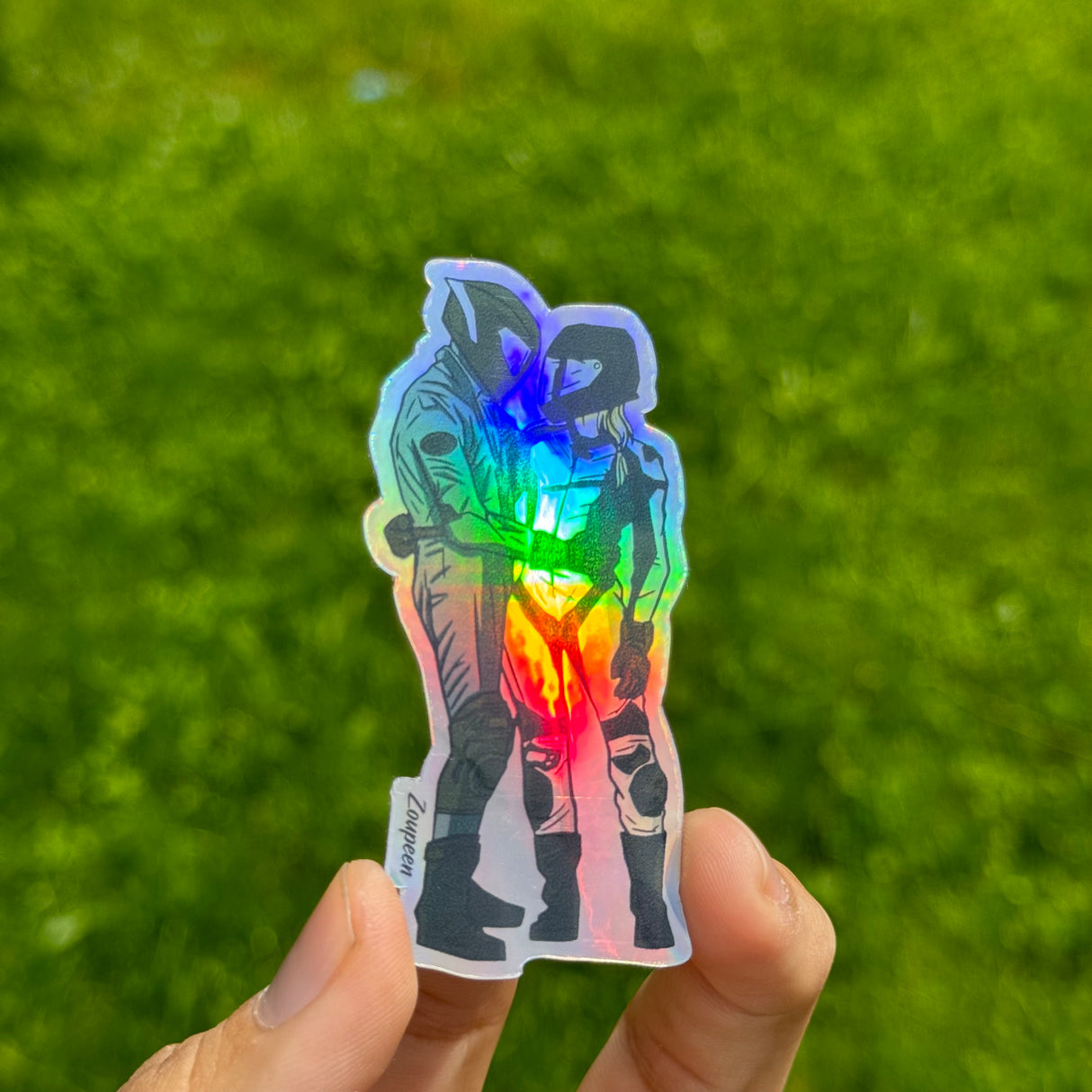 Motorbike Couple Sticker