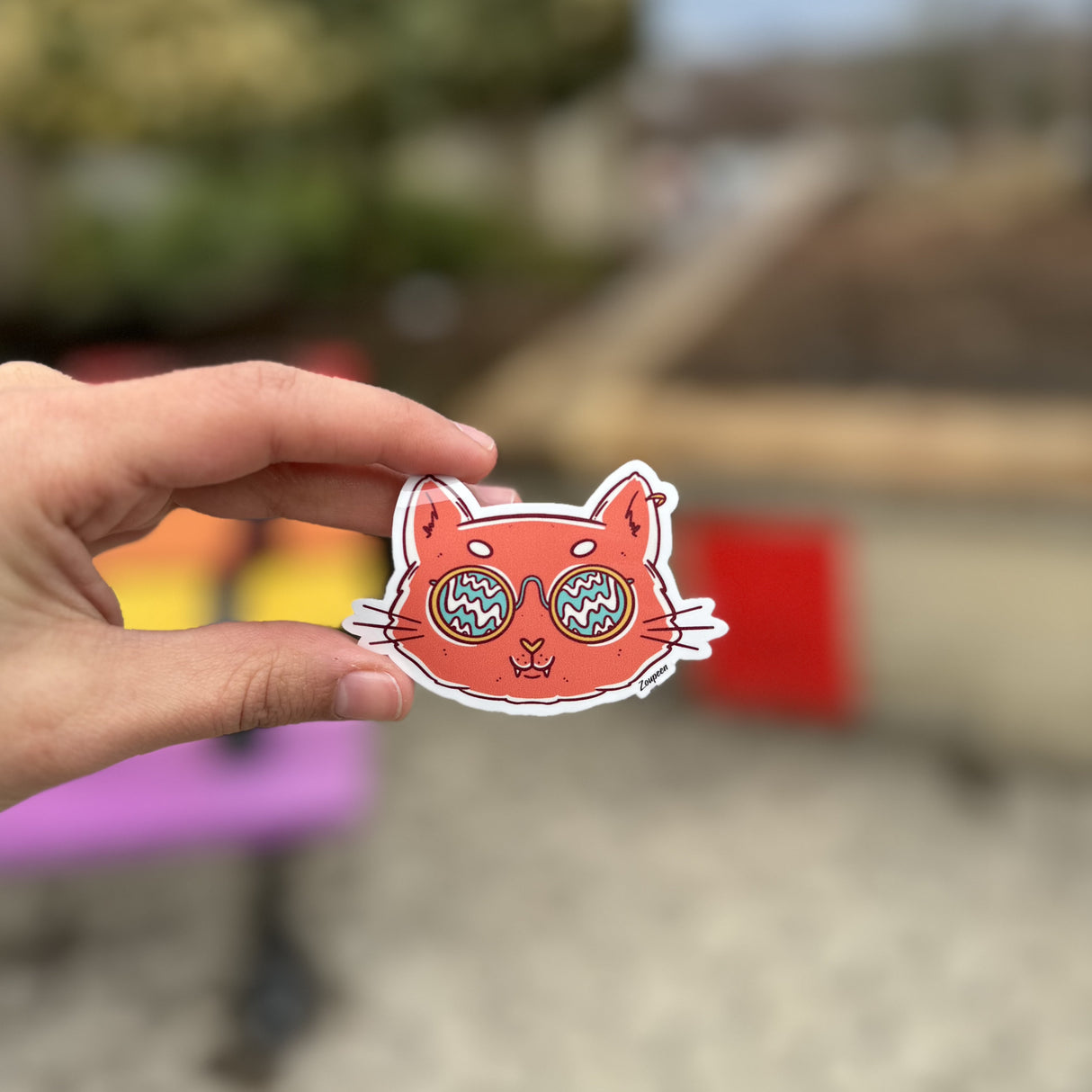 Trippy Cat Sticker
