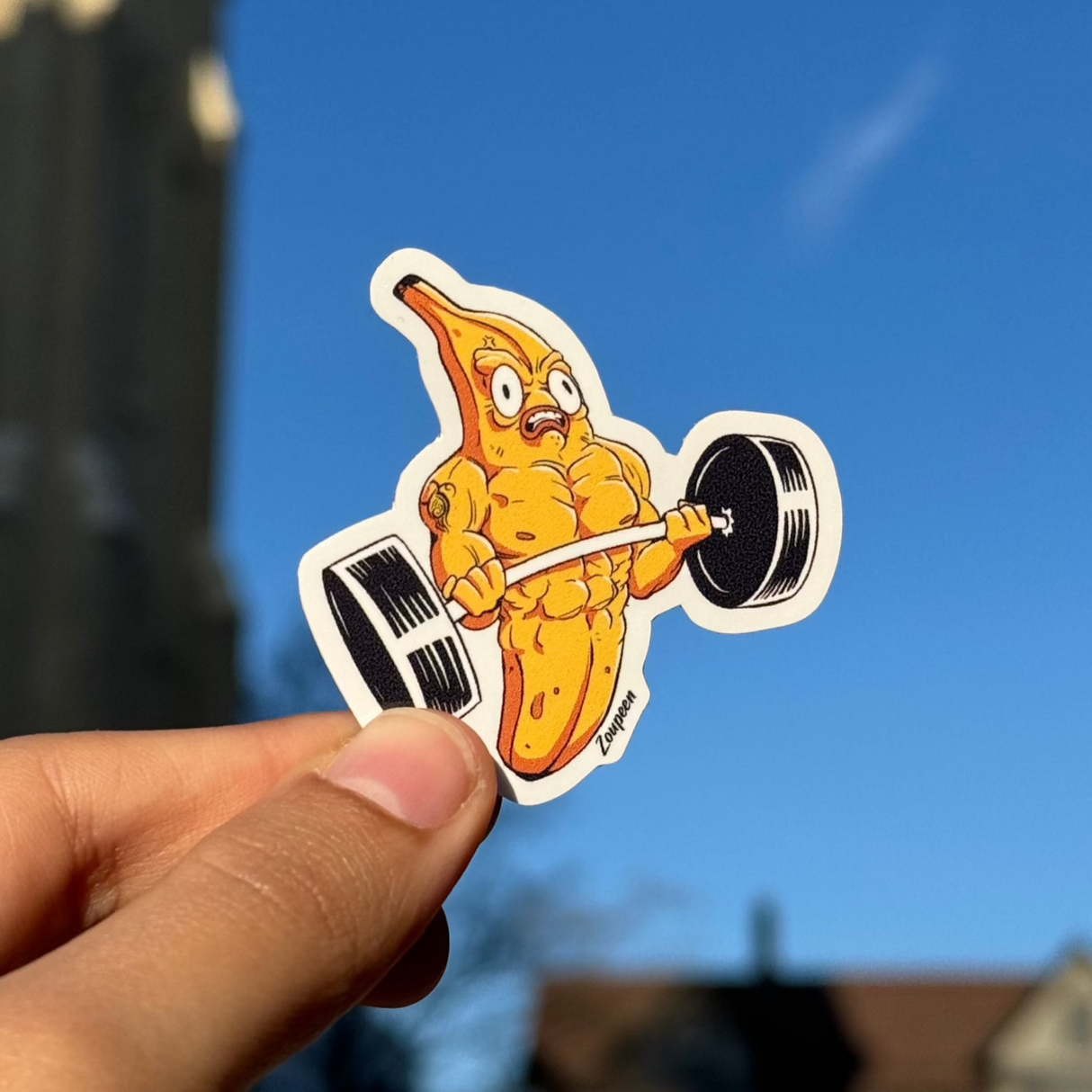 Bodybuilder Banana Sticker