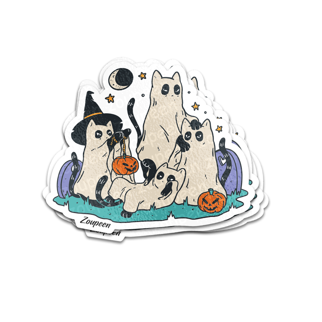 Spooky Cats Sticker