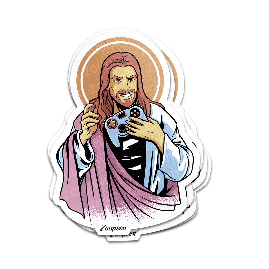 Gamer Jesus Sticker