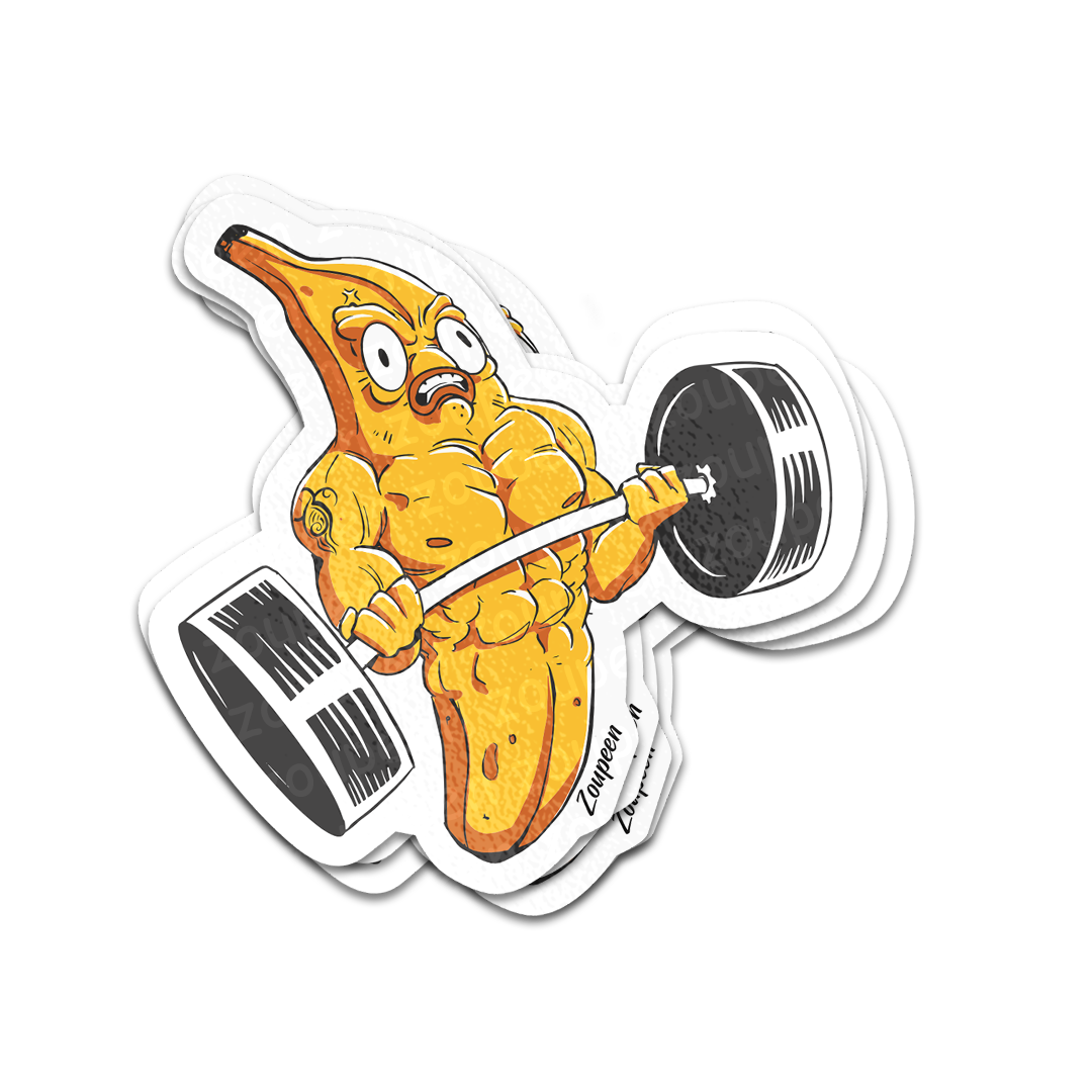 Bodybuilder Banana Sticker
