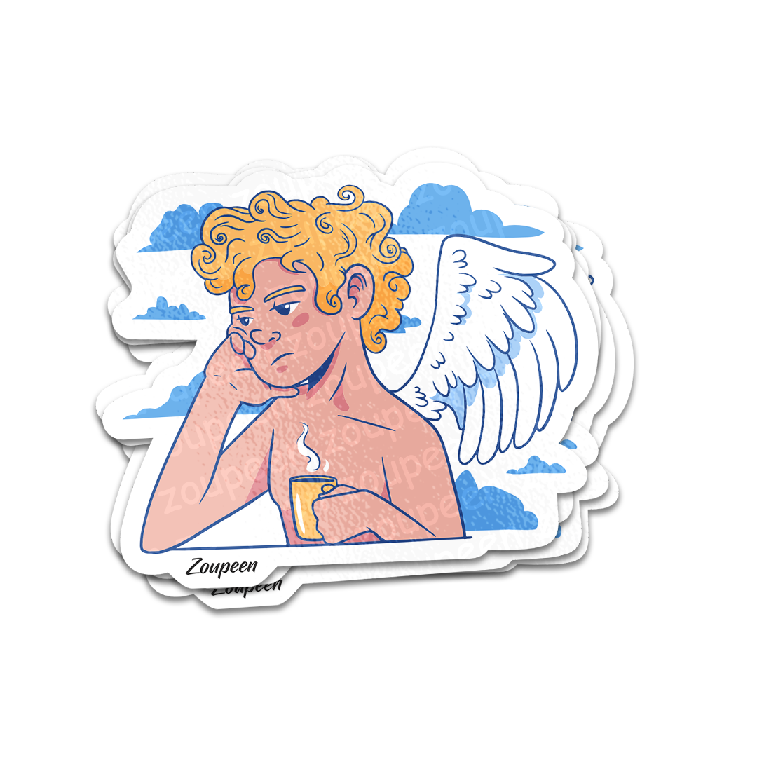 Bored Angel Sticker