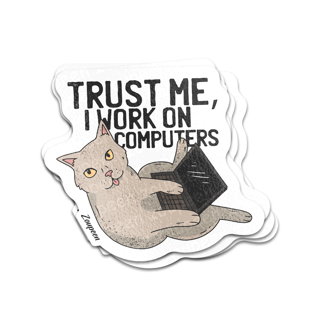 Tech-Savvy Cat Sticker