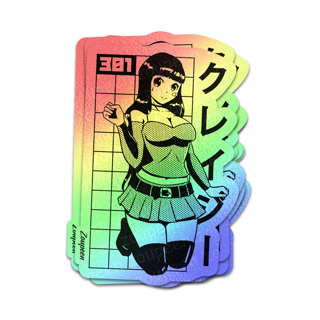 Crazy Anime Girl Sticker