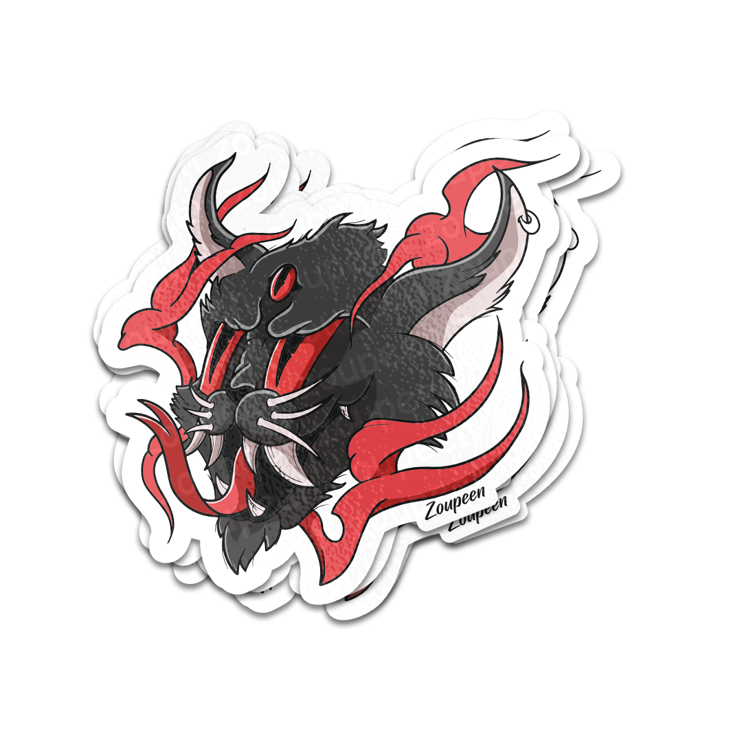 Demon Cat Fury Sticker
