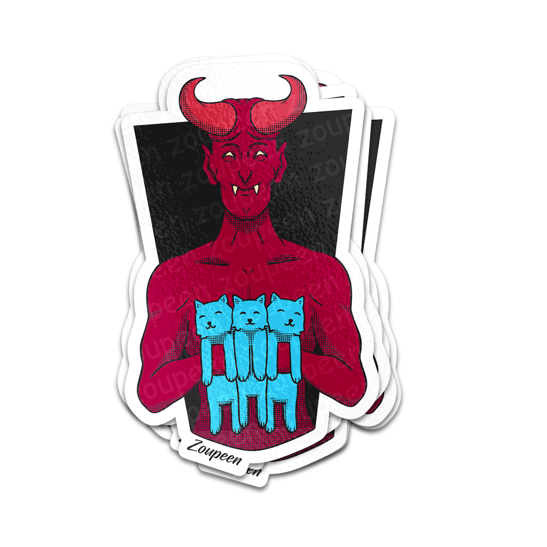 Devil’s Feline Trio Sticker