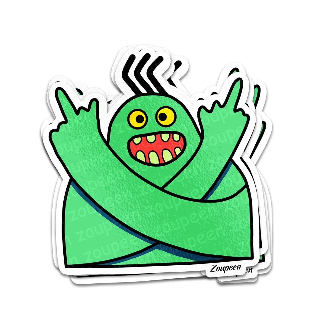 Don't Care Monster Sticker