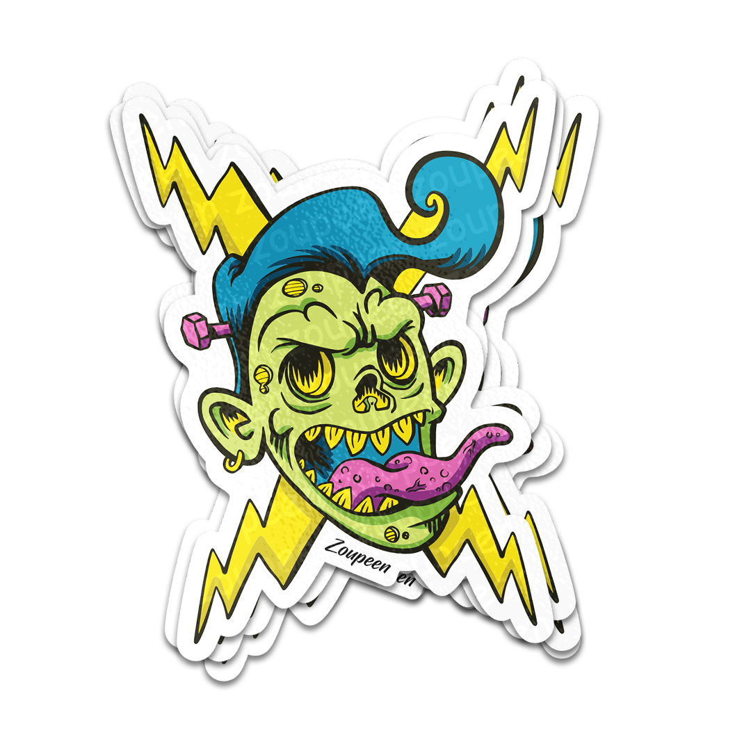 Electric Zombie Frenzy Sticker