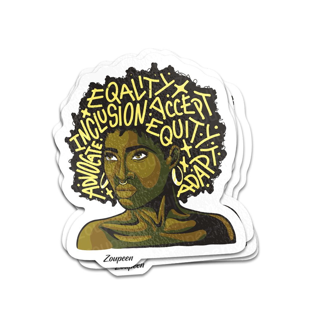 Equality Advocate Afro Sticker
